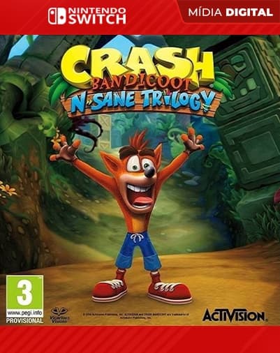 Crash Bandicoot N. Sane Trilogy – Nintendo Switch – Mídia Digital